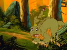 The Plated Sharptooth keeps pace with the children