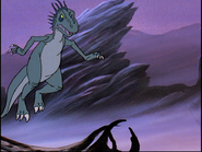The second sharptooth pounces at the threehorn