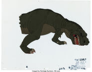The Land Before Time Sharptooth Model Cel and Drawing Don Bluth, 1988 1