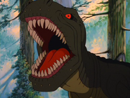The sharptooth roaring