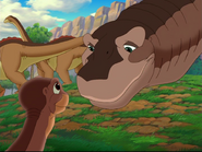 Littlefoot and Bron, two of the series' many named Apatosaurus characters