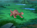 Littlefoot decides to race himself over to Ducky and Spike's