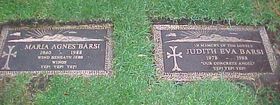 Judith and Maria's gravestones.