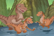 A family of Parksosaurus. They are soon chased away by Red Claw, Screech and Thud.
