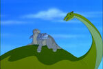 Elsie, rescuing Littlefoot and Chomper from the swimming sharptooth.
