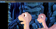 Littlefoot and Ali in a cave