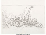 The Land Before Time Dinosaurs Storyboard Original Art Group of 5 Amblin Lucasfilm Don Bluth, 1988 3