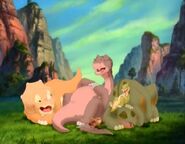 Laughing with Littlefoot, Cera and Spike