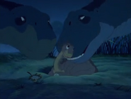 Littlefoot Saying Goodnight To His Grandparents