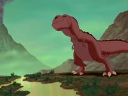 The sharptooth picking up the scent of a Sailback Lizard