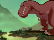 The sharptooth looks for the lizard