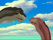 Sue (right) and her boyfriend (left), Supersaurus and "Ultrasauros"