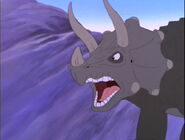 "Stop where you are, sharpteeth!"