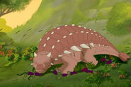 Kosh, an Ankylosaurus from the TV series