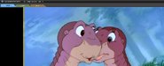 Littlefoot's first kiss