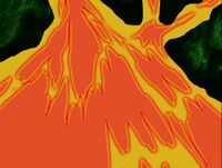 A fiery pit in the original version