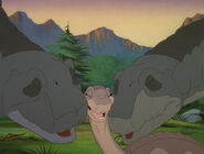 Grandpa and Grandma Longneck and littlefoot were laughing