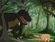 Papa Sharptooth surprises Cera and Spike