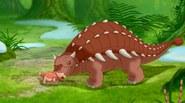 A mother Ankylosaurus and her hatchling in The Land Before Time XIV: Journey of the Brave