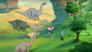 An Apatosaurus in "The Hermit of Black Rock" at the top of the image.