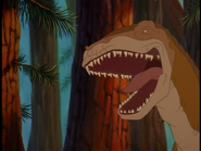 The sharptooth roaring