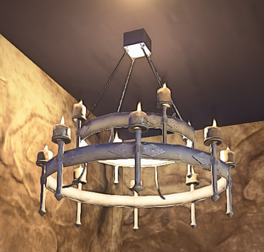 Landmark Iron Chandelier prop placed