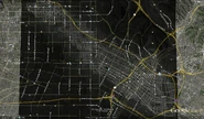 L.A. Noire map overlaid on a satellite image of present-day Los Angeles.
