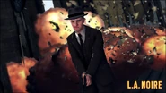 Cole armé devant une explosion