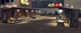 Produce vendor stalls