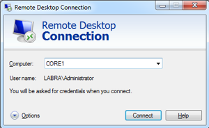 Remote Desktop Connection mstsc