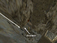 At that point, release the Jump key to slide down the last slope and land in a doorway.