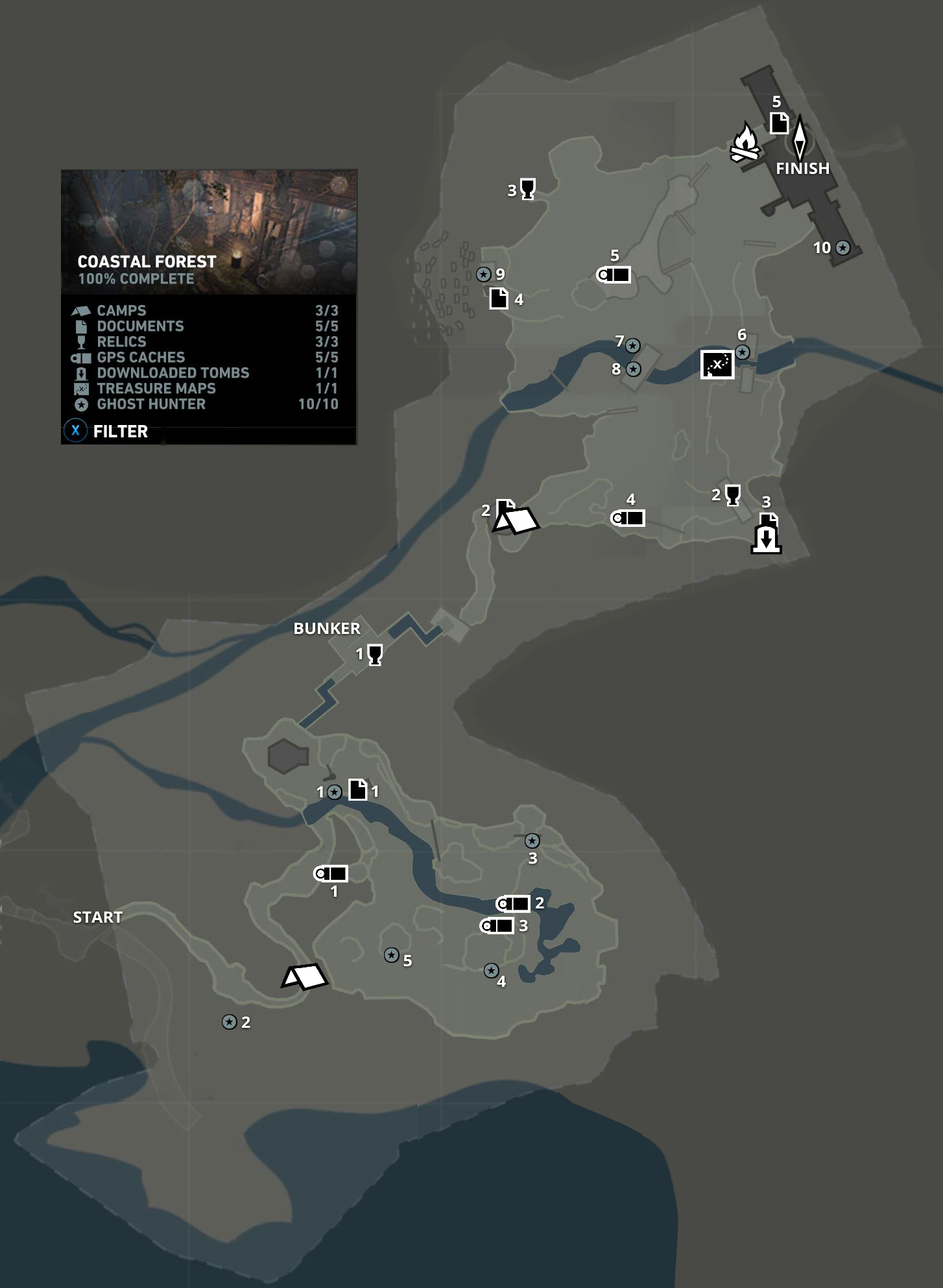 Tomb Raider Coastal Forest Treasure Map Coastal Forest | Lara Croft Wiki | Fandom