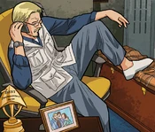 Photo with Sheila and two children.