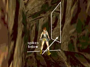Egypt7.jpg (117 KB) Again walk to the edge, turn Lara a little to the right and jump over another pit of spikes to the next ledge, which is outlined in the screenshot above.