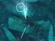 Avalon3.jpg (190 KB) Swim up through the rocky tunnel. When you near the top, turn around and look down to spot the treasure (1/26) lying on rock shelf. There's an audible chime as you swim close to it, indicating you've found something special. Press Interact to pick it up.