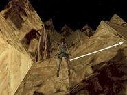 Egypt12.jpg (98 KB) To get there, first turn around so Lara's back is to the open cave. Sidestep to the right as far as you can. Then jump to the right to land on a sloped block facing uphill.