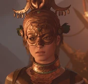 Lara Croft with Ix Chel mask