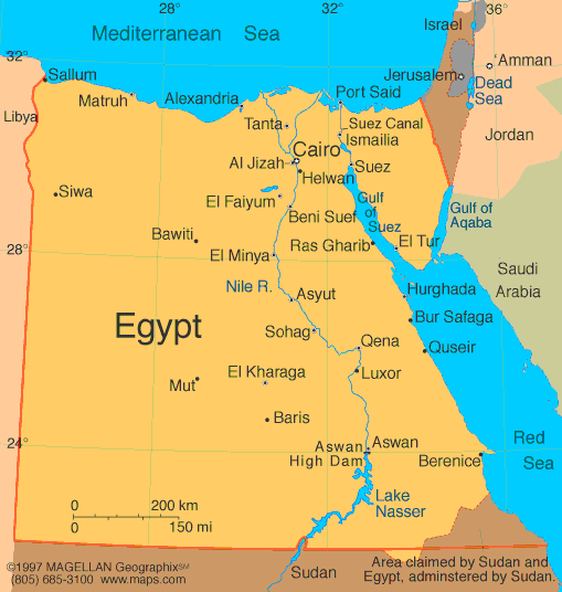 Арабская республика египет карта