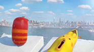 Red realized that he leaves New York. (Red says "Durlok")