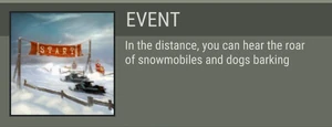 In the distance, you can hear the roar of snowmobiles and dogs barking