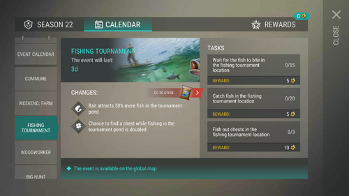 Season 22 Fishing tournament