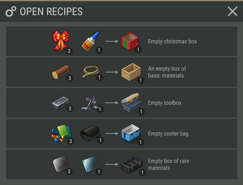 Box assembler recipes Season 13