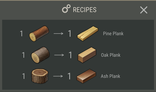 Old recipes before Beta v.1.6