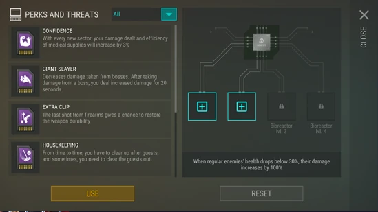 Perks and Threats Console