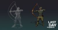 3D model of a character holding a bow