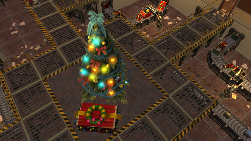 Strange factory Christmas tree