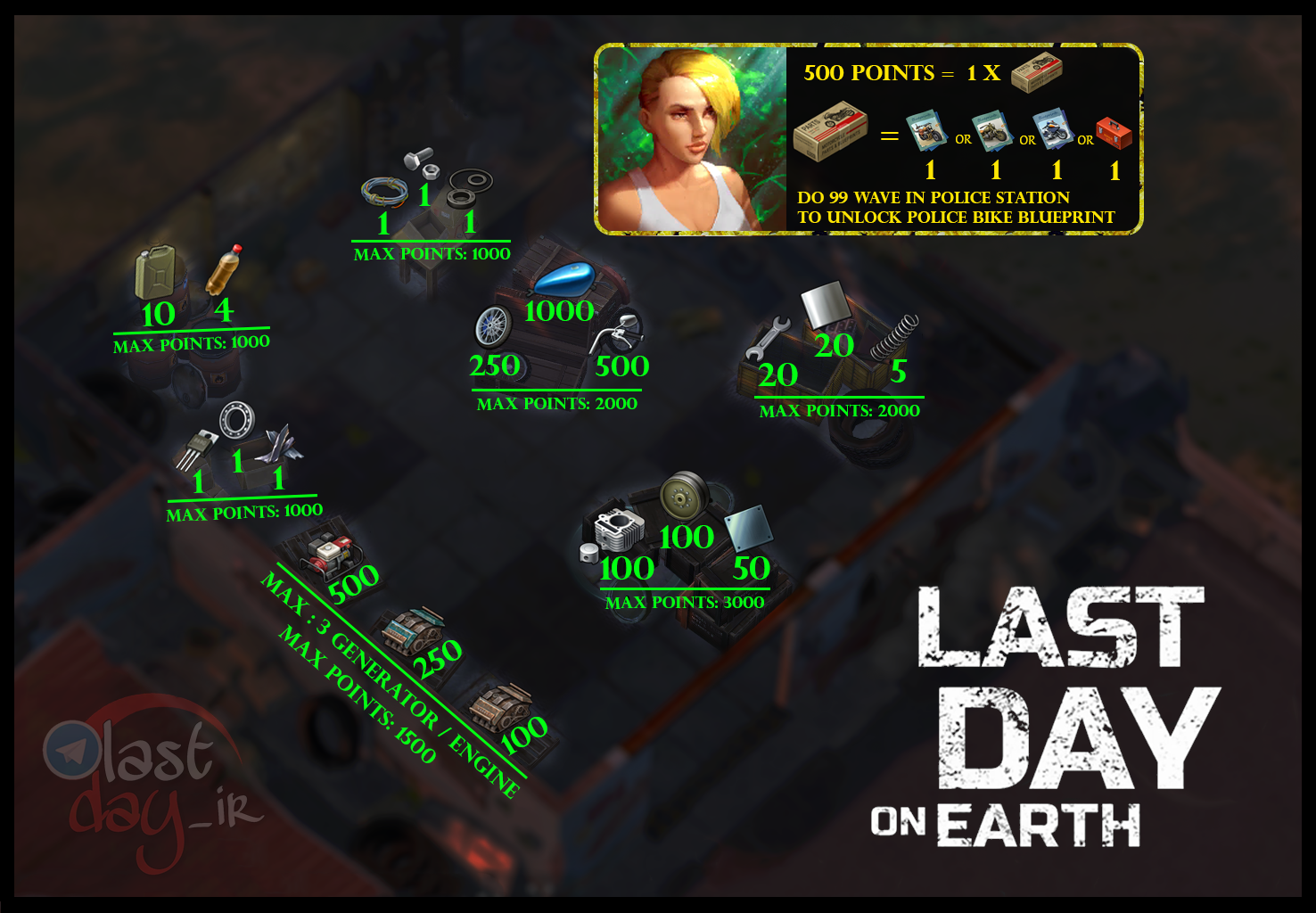 last day on earth engine parts location