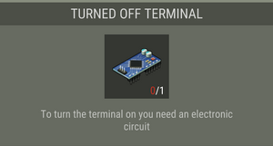 Turned off terminal