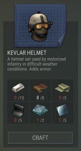 Kevlar Helmet Crafting Requirements