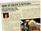 How to Create A Mystery: The Recipe for The Dagger of Amon Ra